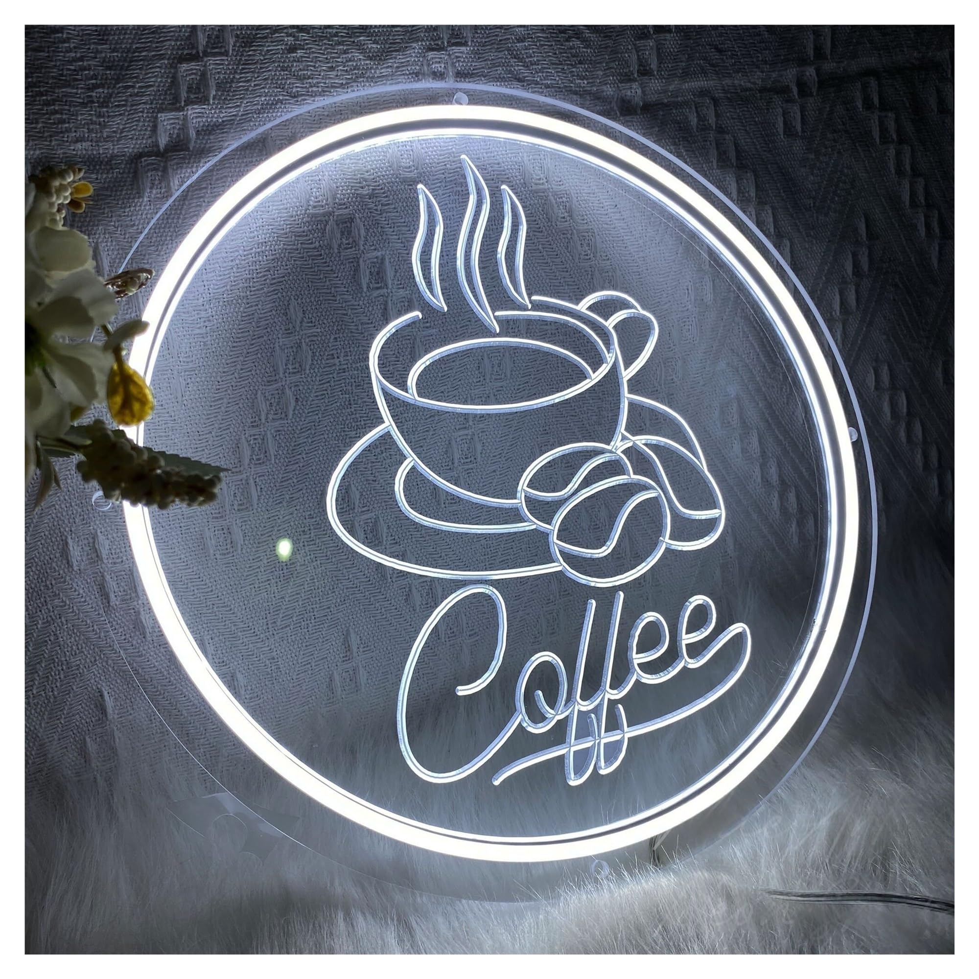 Wiszące neony artystyczne Znak Neonowy Kawy, Znak Kawy, USB Light Up Sign, Znak Kawy Do Kuchni, Kawa Bar Dekoracja Ściana 46cm