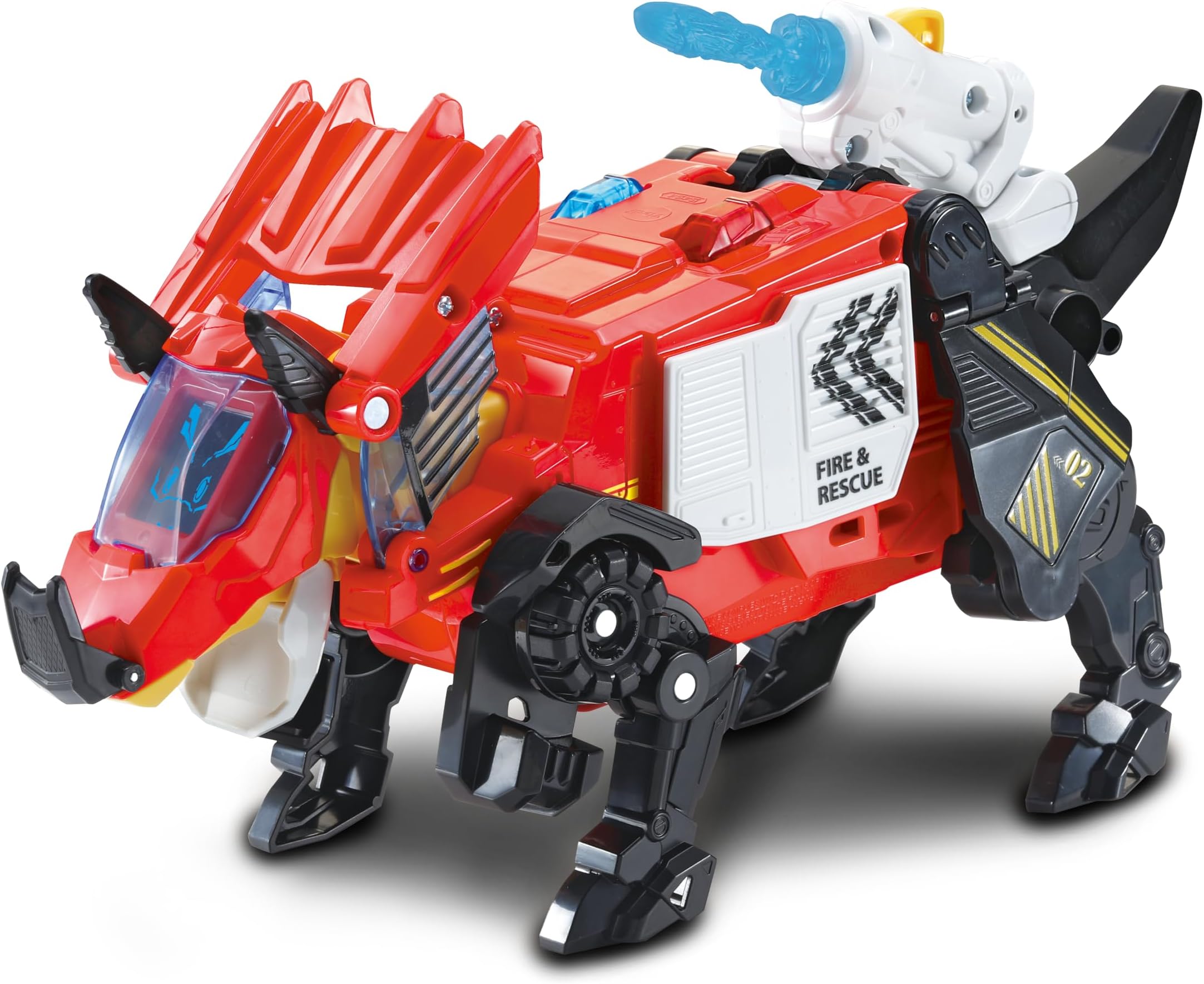 VTech Switch and Go Dinos Hero the Triceratops, Interactive Dinosaur Toy with Lights and Sound Effects, Transform Dino into Fire Engine, For Kids 3, 4, 5, 6 Plus, English Version