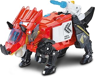 VTech Switch and Go Dinos Hero the Triceratops, Interactive Dinosaur Toy with Lights and Sound Effects, Transform Dino into Fire Engine, For Kids 3, 4, 5, 6 Plus, English Version