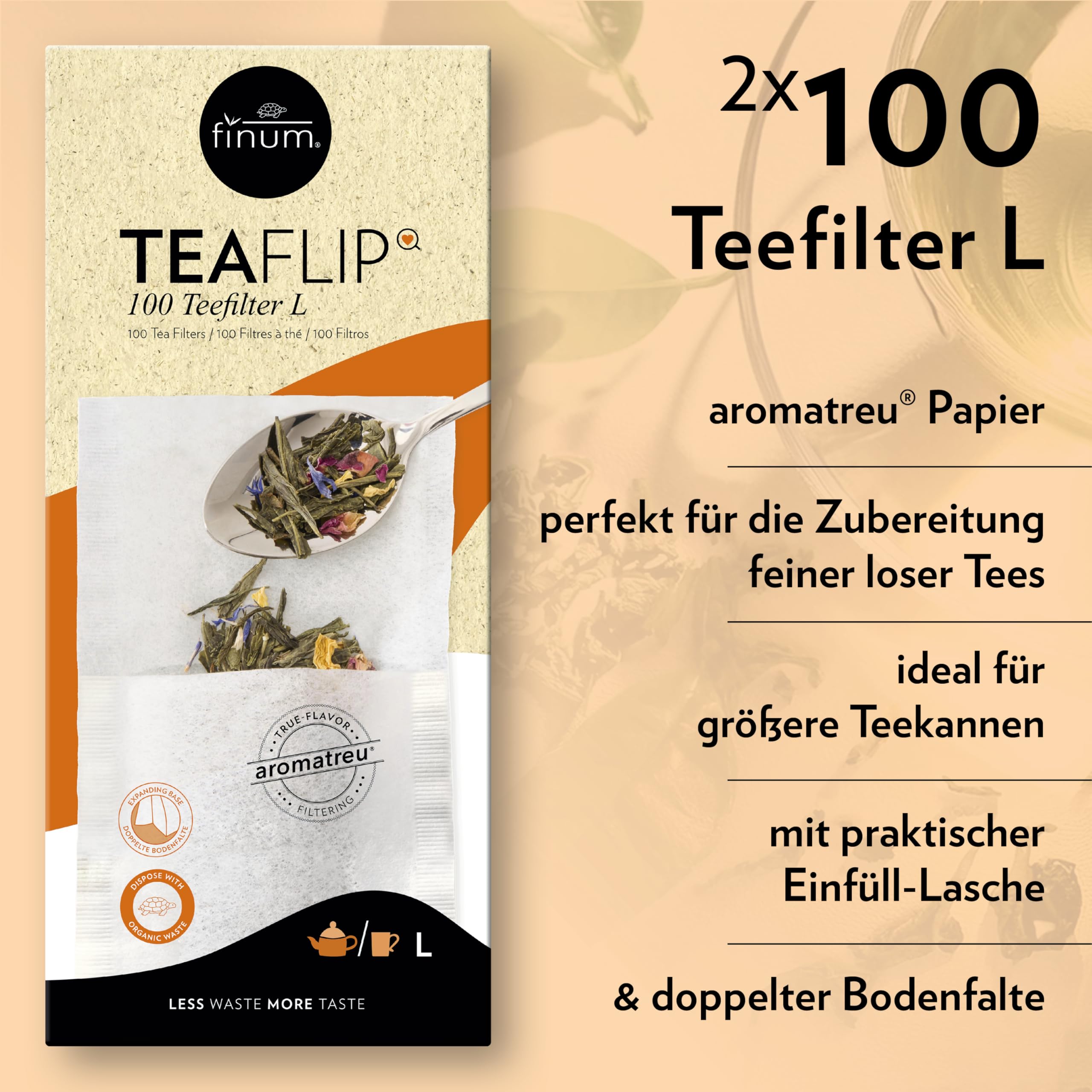 Finum /Cilia 100 Papieren theefilters -M