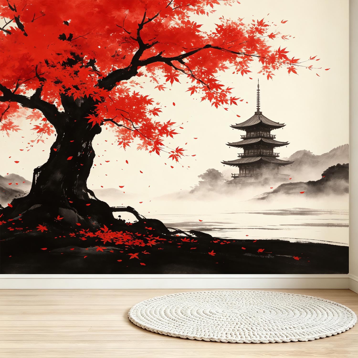 Fototapete Dunkles Japanisch Tapete 350 x 256 cm (WxH)