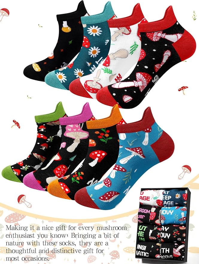 8 Pares Calcetines Divertidos de Setas para Mujer Algodón Tobillero miniatura 6