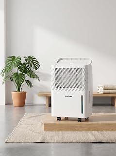 25 Pint Dehumidifier with Drain Hose: for Whole Home & Large Rooms up to 1500 Sq.Ft, 71OZ Tank, Auto Shut Off, 24H Timer, Ideal for Basement, Bedroom, Garage, RV, White