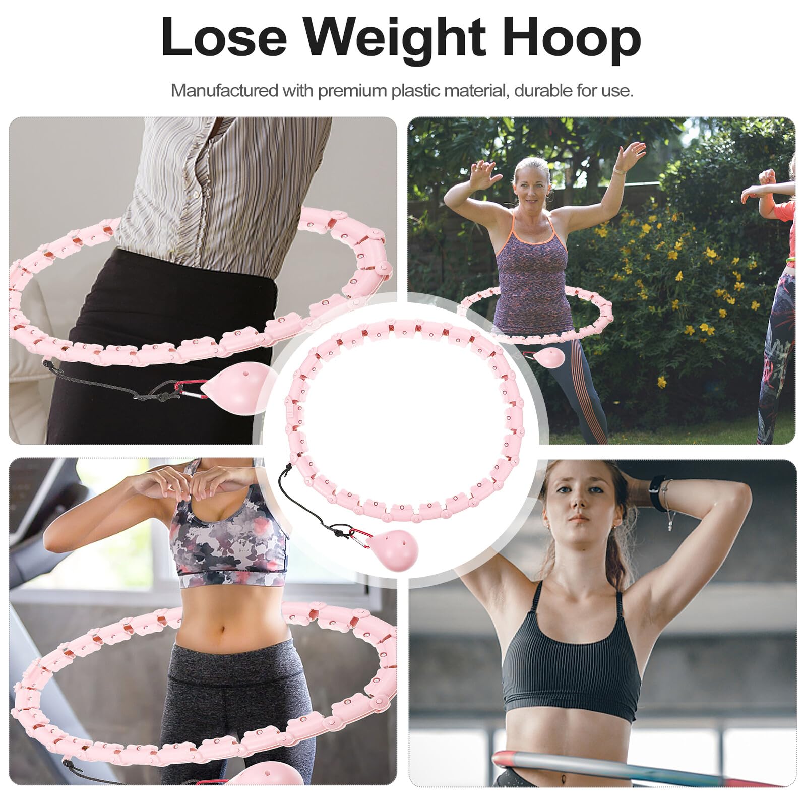 Inteligentny Hula-hop Do Ćwiczeń Fitness z Odłączanymi Segmentami Trwały Masujący Talię Zapobiegający Zsuwaniu Odpowiedni Do Treningów Domu i Biurze dla Dorosłych