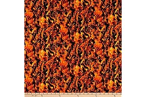 Firefighter Fabric, by The Yard, Fire Flames Fabric, Timeless Treasures, C7734, Quilting Cotton