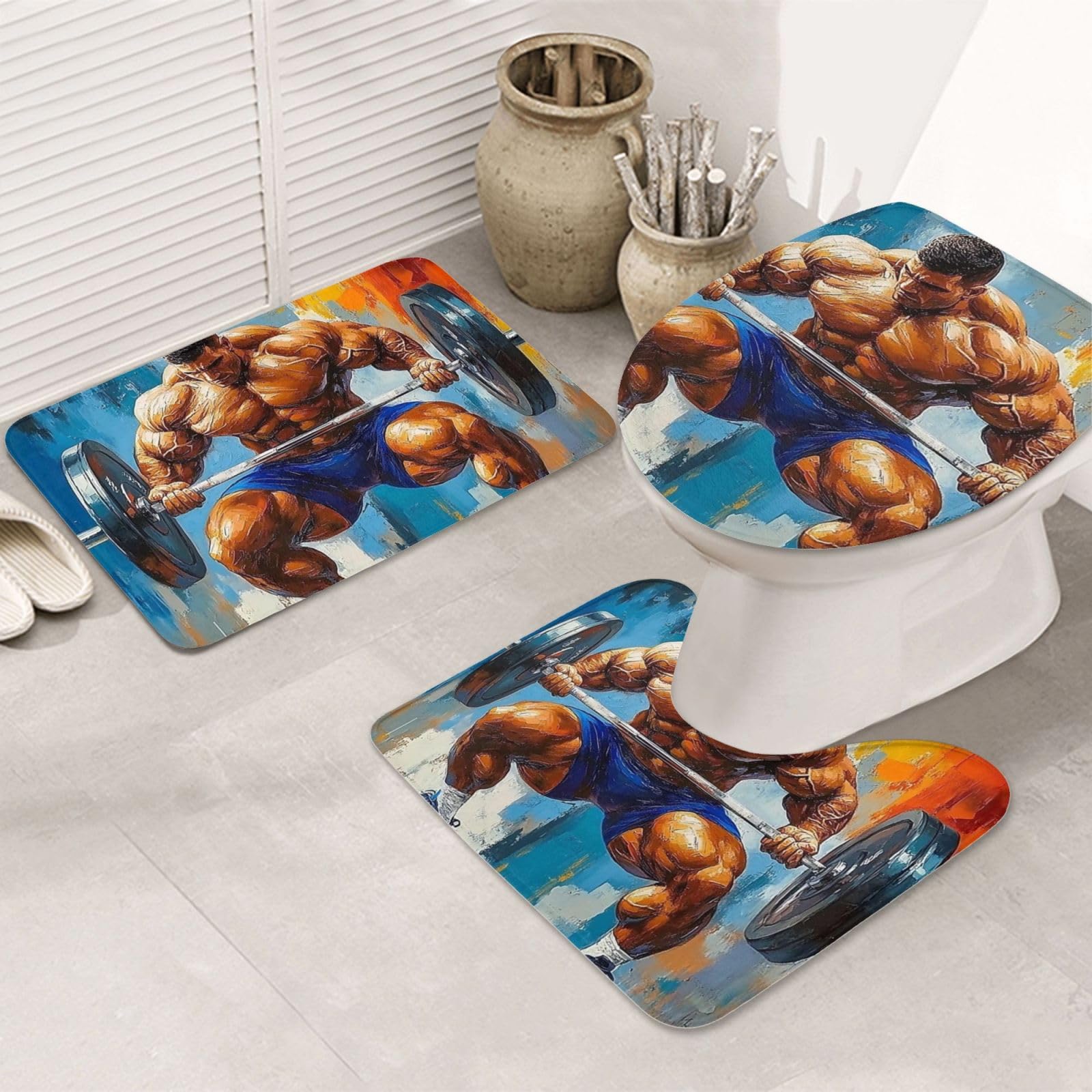 Alfombras de baño de microfibra juego de 3 piezas lavable a máquina y suave