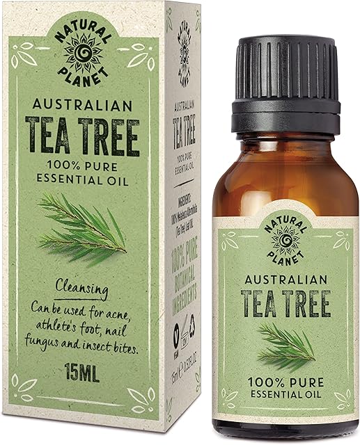 Natural Planet 100% Pure & Undiluted 15ML Natural Australian Tea Tree Essential Oil for Skin, Hair, Face & Nails Therapeutic Grade Pure, Undiluted & Cruelty Free