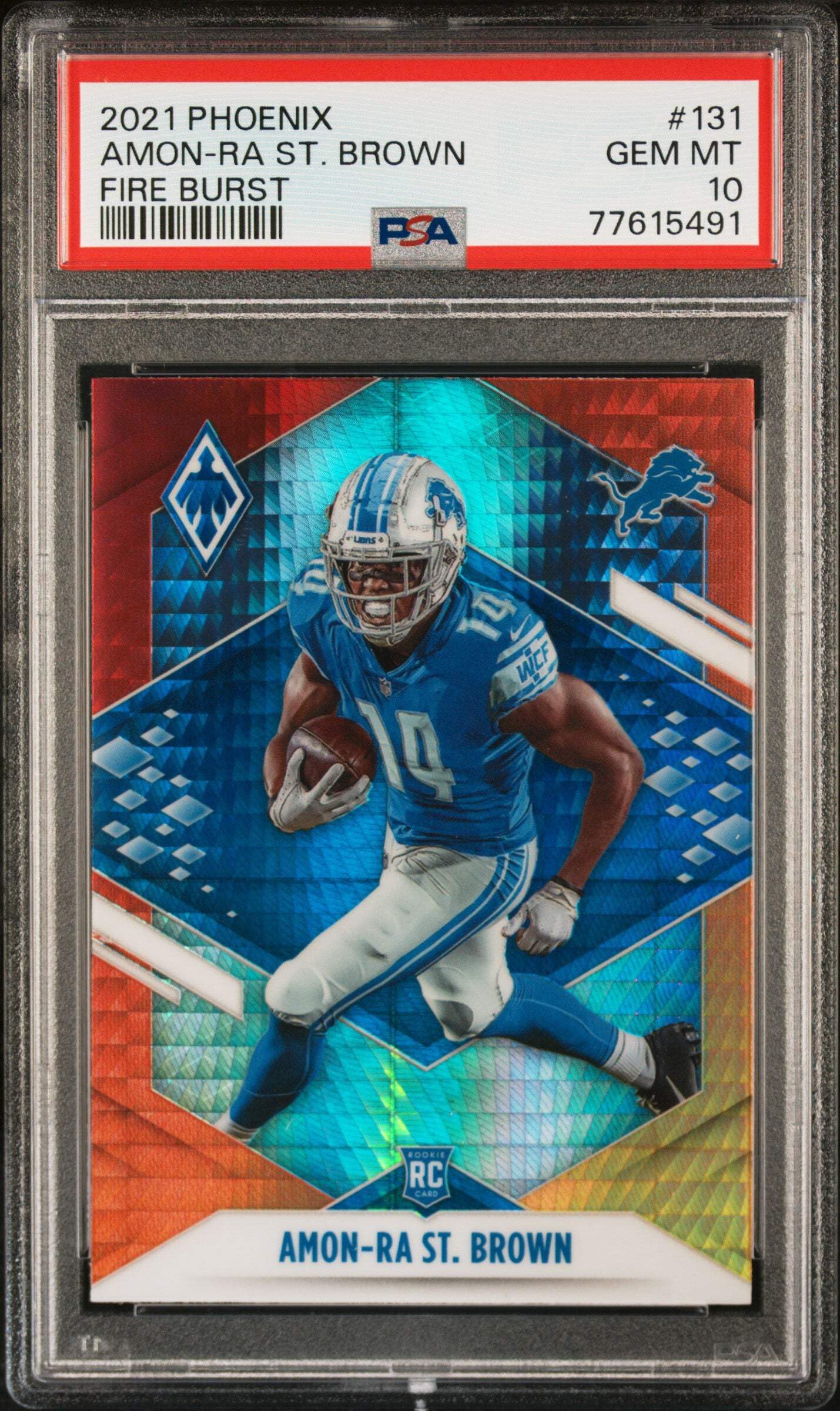 Amazon.com: Graded 2021 Panini Phoenix Amon-Ra St. Brown #131 Fire