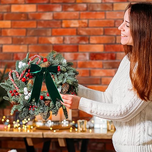 Miniatura 7 de Ciieeo 1 rollo de cintas de terciopelo vintage de Navidad de 1.0 in, cinta de terciopelo para Navidad