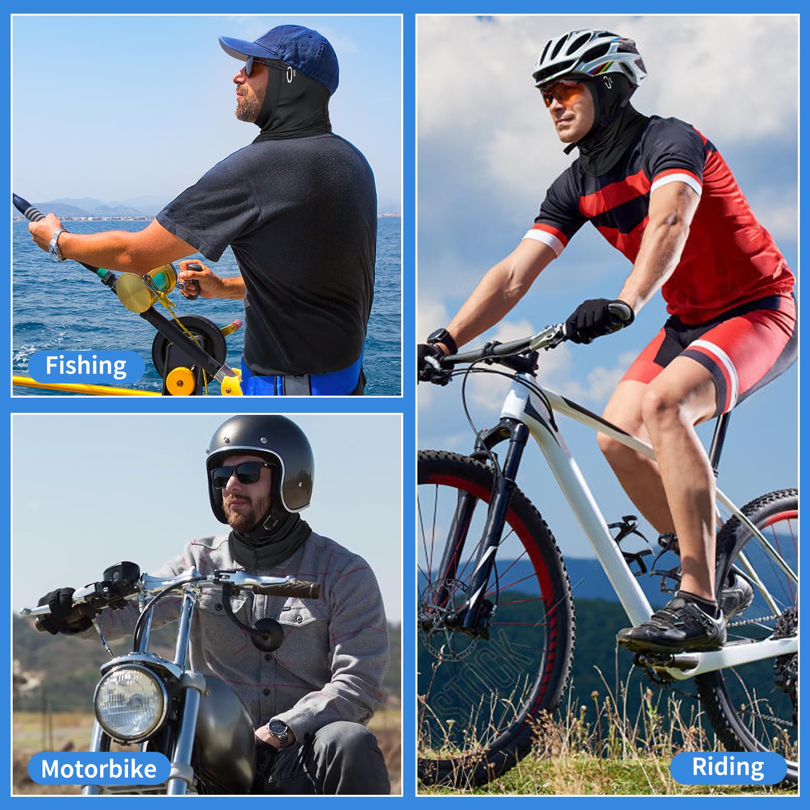MELLIEX Verano Pasamontañas para Hombre y Mujer, Balaclava Seda de Hielo Verano para Ciclismo, Moto
