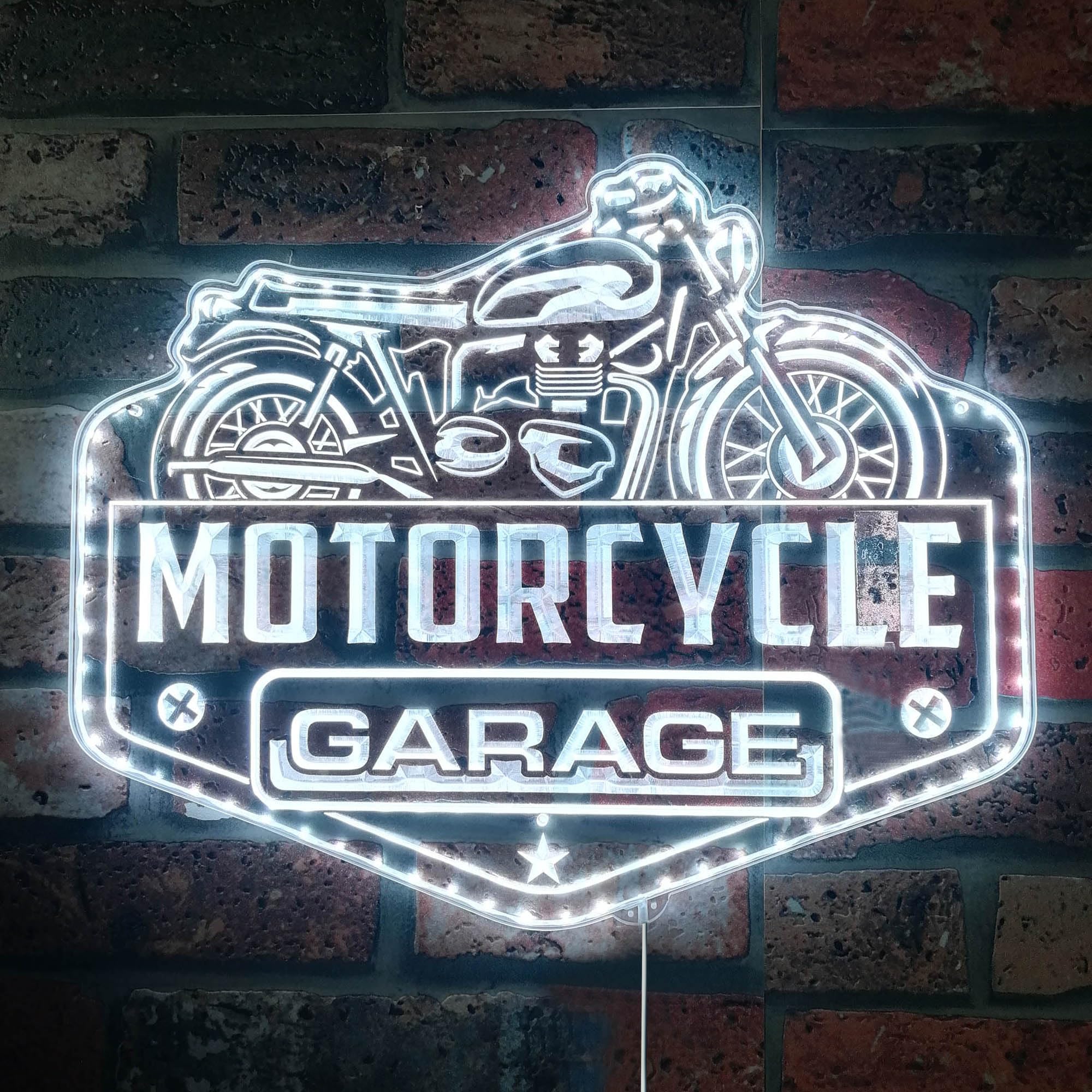 ADVPRO Motorcycle Garage Man Cave Repair RGB Dynamic Glam LED Sign - Cut-to-Edge Shape - Smart 3D Wall Decoration - Multicolor Dynamic Lighting st06s22-fnd-i0057-c โ image 1