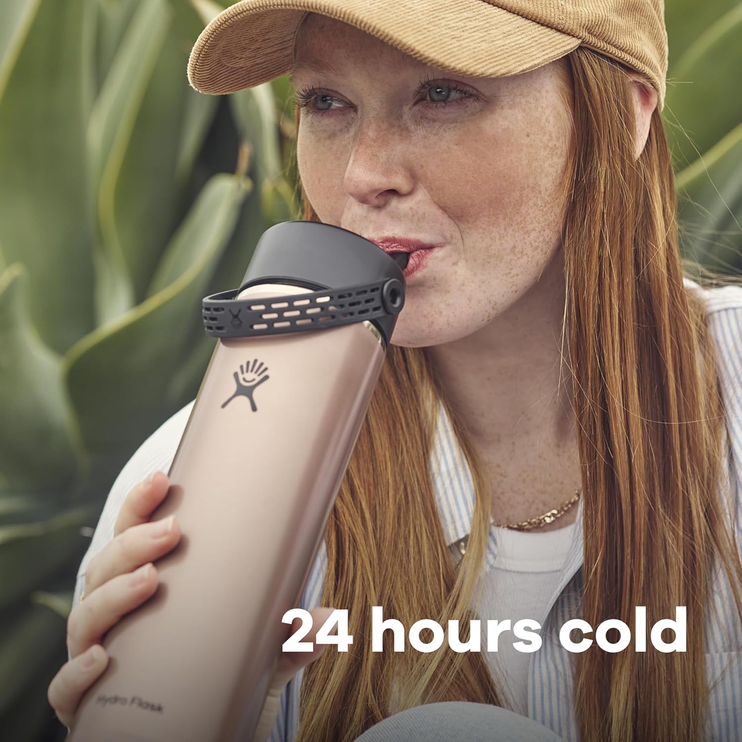 Hydro Flask 24 Oz Lightweight Wide Straw Lid - Insulated Stainless Steel Water Bottle - Hiking, Commuting Obsidian