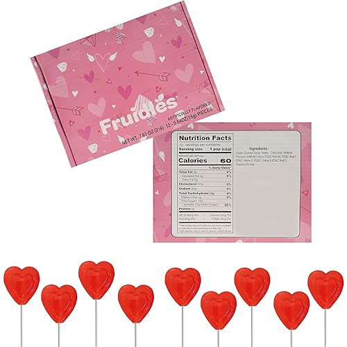 Miniatura 9 de Paletas rojas con doble forma de corazón con sabor a cereza, Kosher Parve, envueltas individualmente