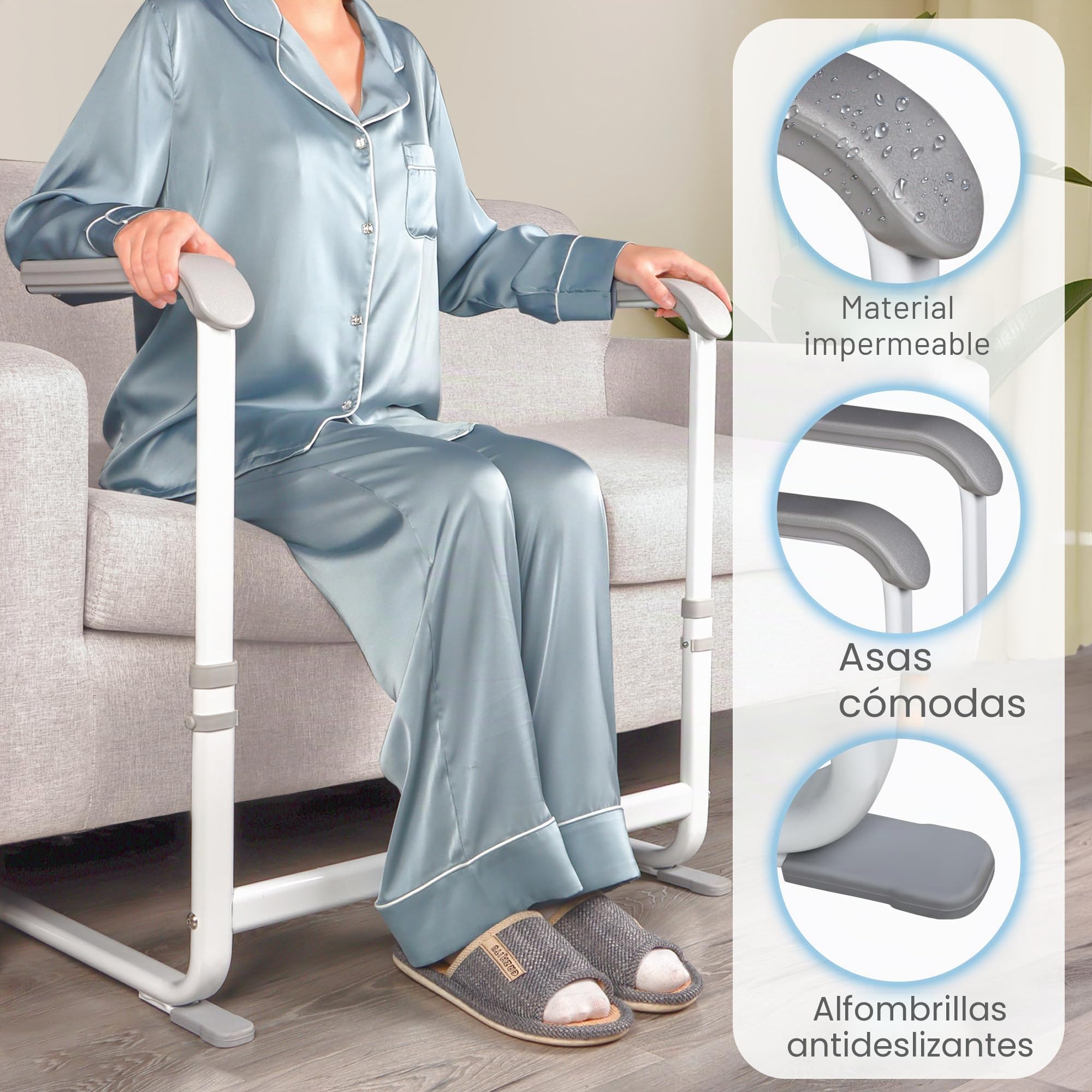 REAQER Soporte de pie, ayuda para levantar sillas para ancianos, riel de ayuda de pie para sofá, mango de asistencia para pacientes, personas mayores y discapacitados, barra de agarre de seguridad