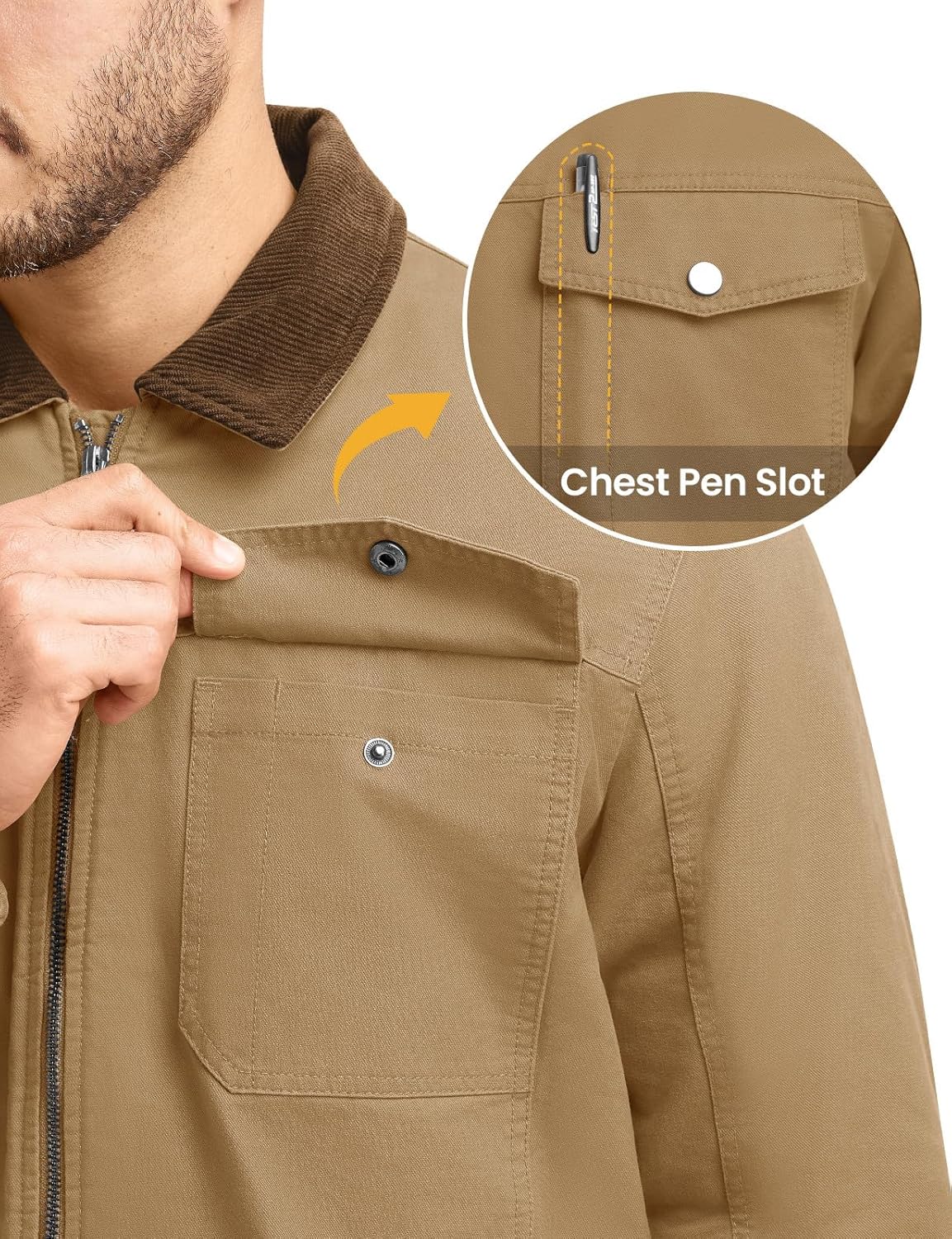 TBMPOY Men's Winter Canvas Jacket Thick Sherpa Fleece Lined Trucker Work Utility 5 Pockets Cotton Warm