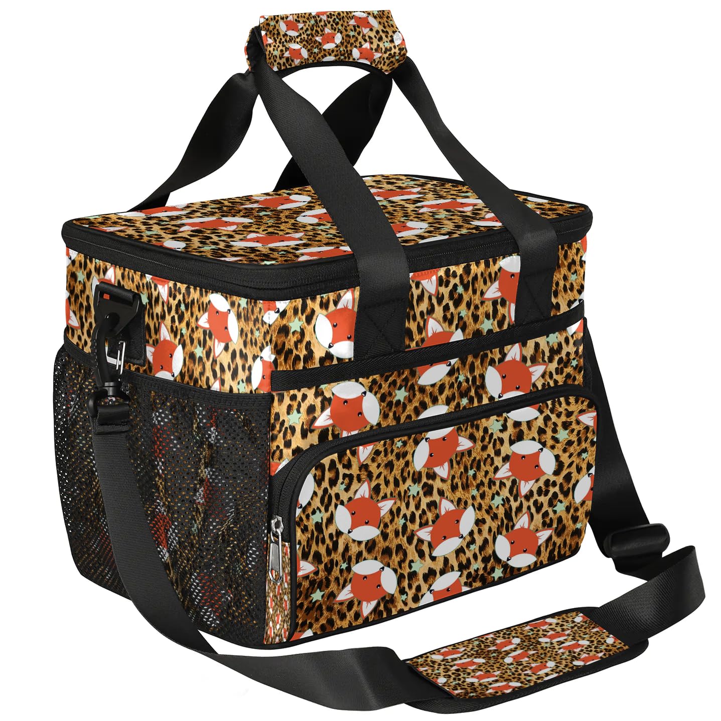 Große Lunchtasche mit Tiermotiven und Fuchs, für Erwachsene, Herren, Damen, Kinder, Mädchen, Jungen, lustiger Fuchs, isolierte Lunchbox, Kühltasche, Kühltasche, Kühltasche, Kühltasche, für Arbeit,