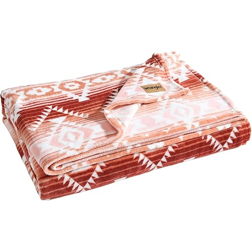 Wrangler - Blanket, Ultra Soft Plush Fleece Bedding, Yellowstone Inspired, Luxuriously Soft Bedding for Bed or Couch (Jericho Peach Pink, King)