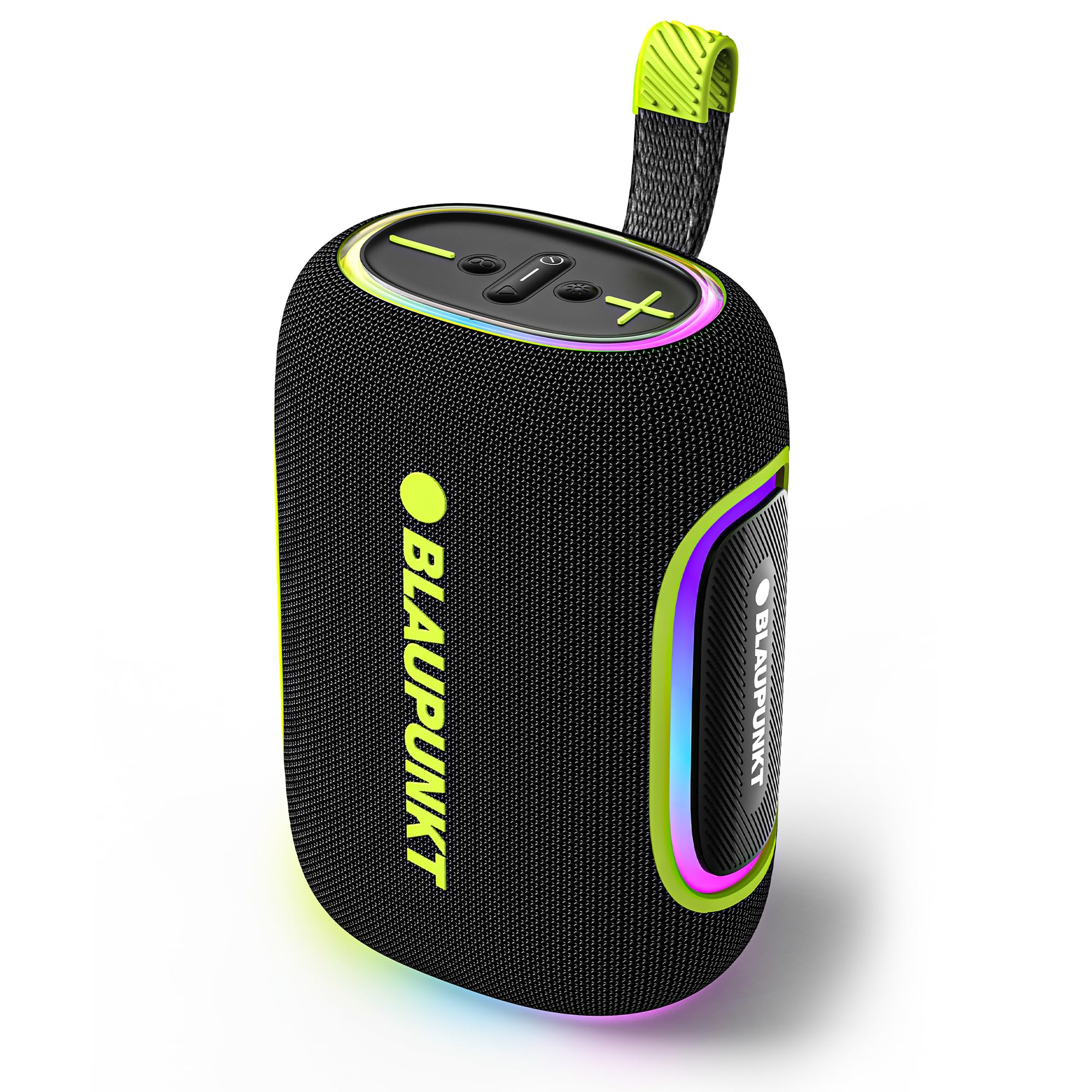 Blaupunkt ATOMIK OMG ATOM 60W Portable Bluetooth Speaker, Advanced DSP Sound, 100 Years German Legacy Audio, Jazzy Aura Party Neon Lights, IPX6 Splashproof & Dustproof, Wireless Outdoor Travel Speaker-image-19