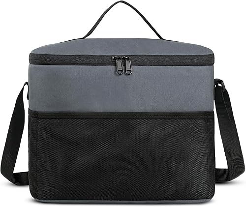 Miniatura 9 de MIER Lonchera térmica para niños y adultos, bolsa de almuerzo portátil con correa para el hombro, a prueba de fugas, ligera, hielera para el Negro