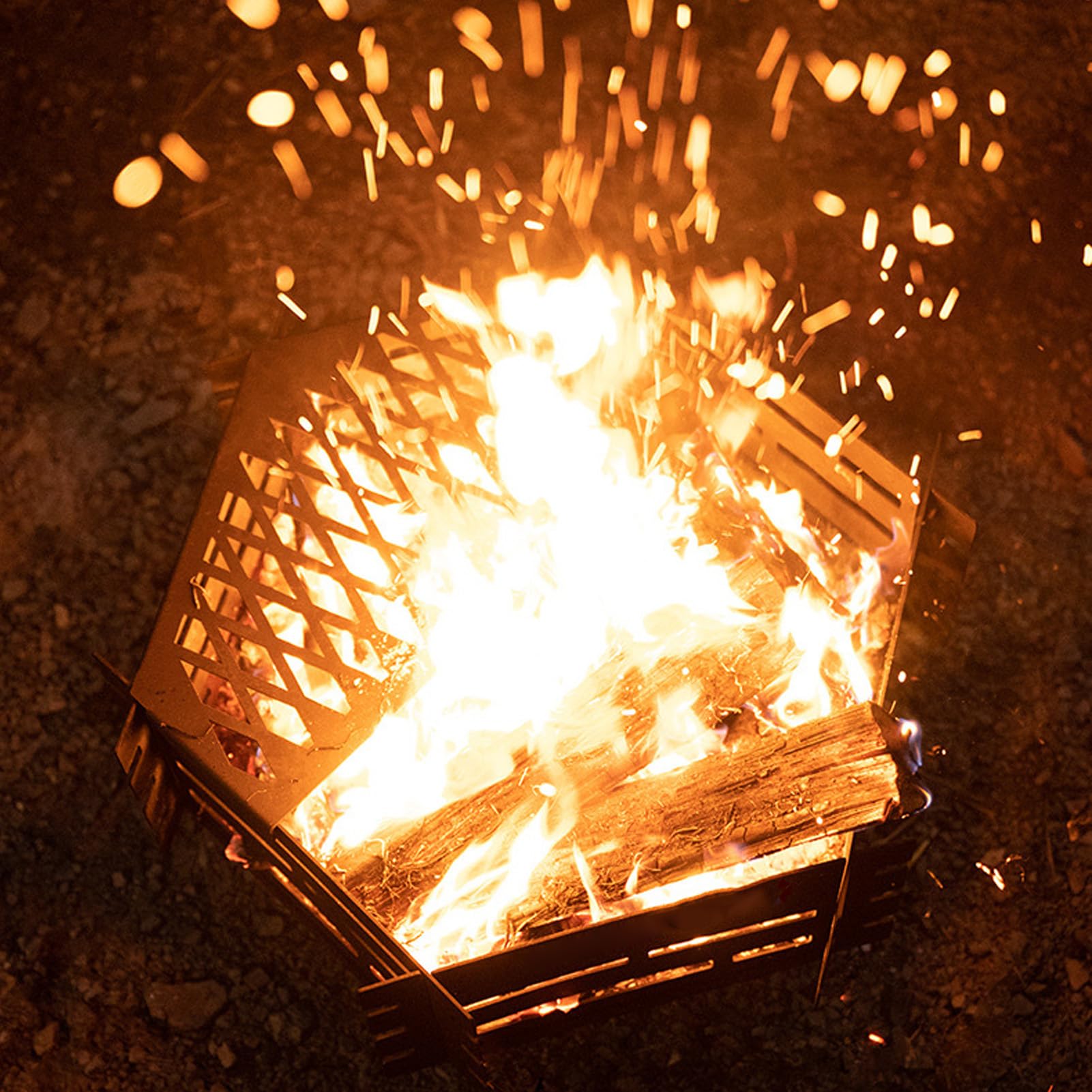 Braciere da campeggio, in acciaio al carbonio, staccabile, pieghevole, resistente al calore, per uso esterno