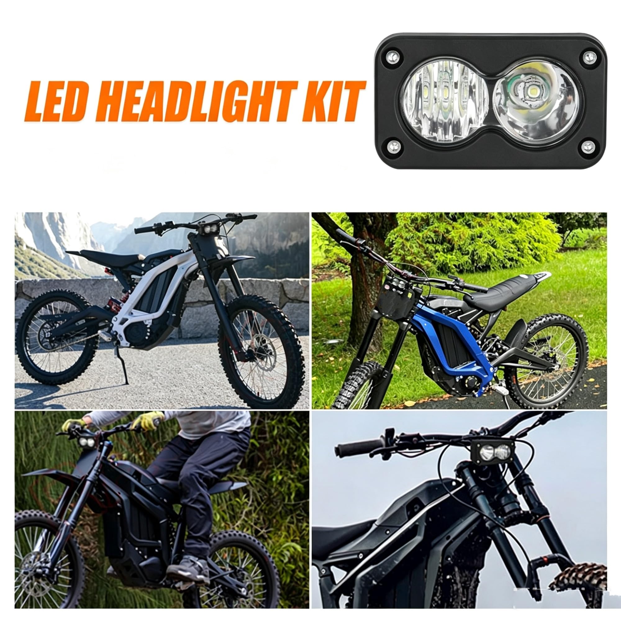 LED Fendinebbia Faro Principale 20 W Per SurRon Faro Moto | Faro Principale Spot Flood Per Kit Combinato 6000-6500K Per Luce Per Ape Per Segway