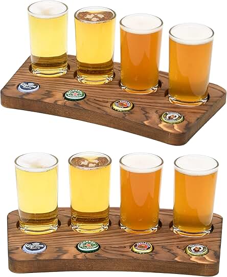 Owlgift Craft Beer Tasting Flight Rack, Glass Carriers...