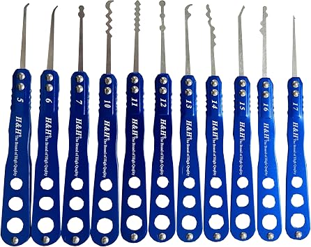 14-Piece HH Lock Pick Set, Door Locksmith Tools, Fast Opener Picker