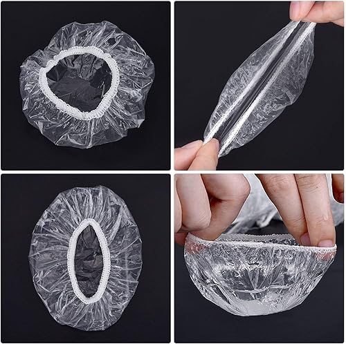 Miniatura 5 de Paquete de 100 protectores desechables transparentes para las orejas impermeables para tinte de pelo, ducha, baño
