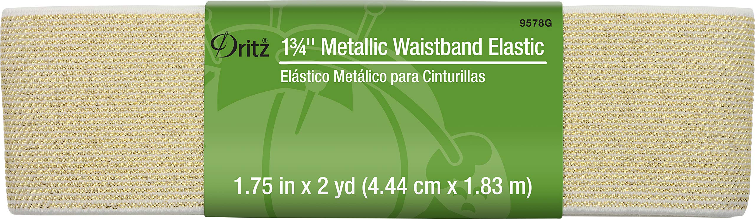 Dritz Elastic Waistband Metallic 1.75"x2yd HankGld