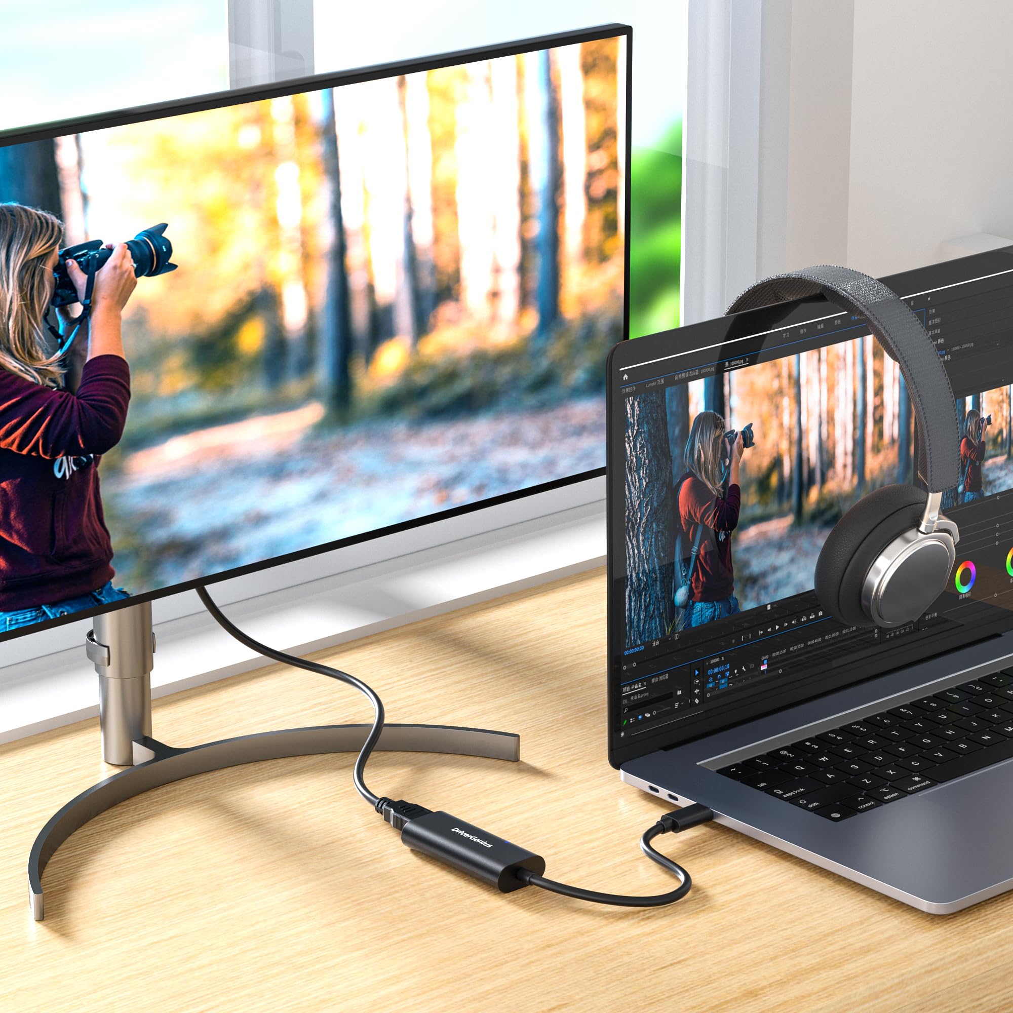 DriverGenius ViewX Adattatore USB3.0 a HDMI, Convertitore Video/Audio 1080p, Scheda Grafica Esterna USB per Lavoro d'ufficio e Analisi dei Dati, Compatibile con Windows 11 e macOS 15