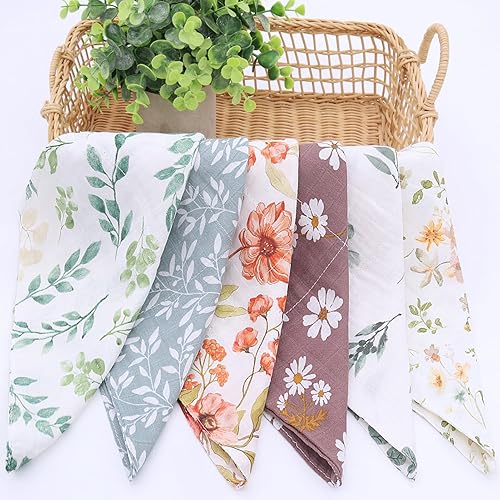 Miniatura 7 de LifeTree Toallas de muselina para bebé, paquete de 6 paños de lavado unisex para niños y niñas, 70% viscosa de bambú y 30% algodón, toallas de baño