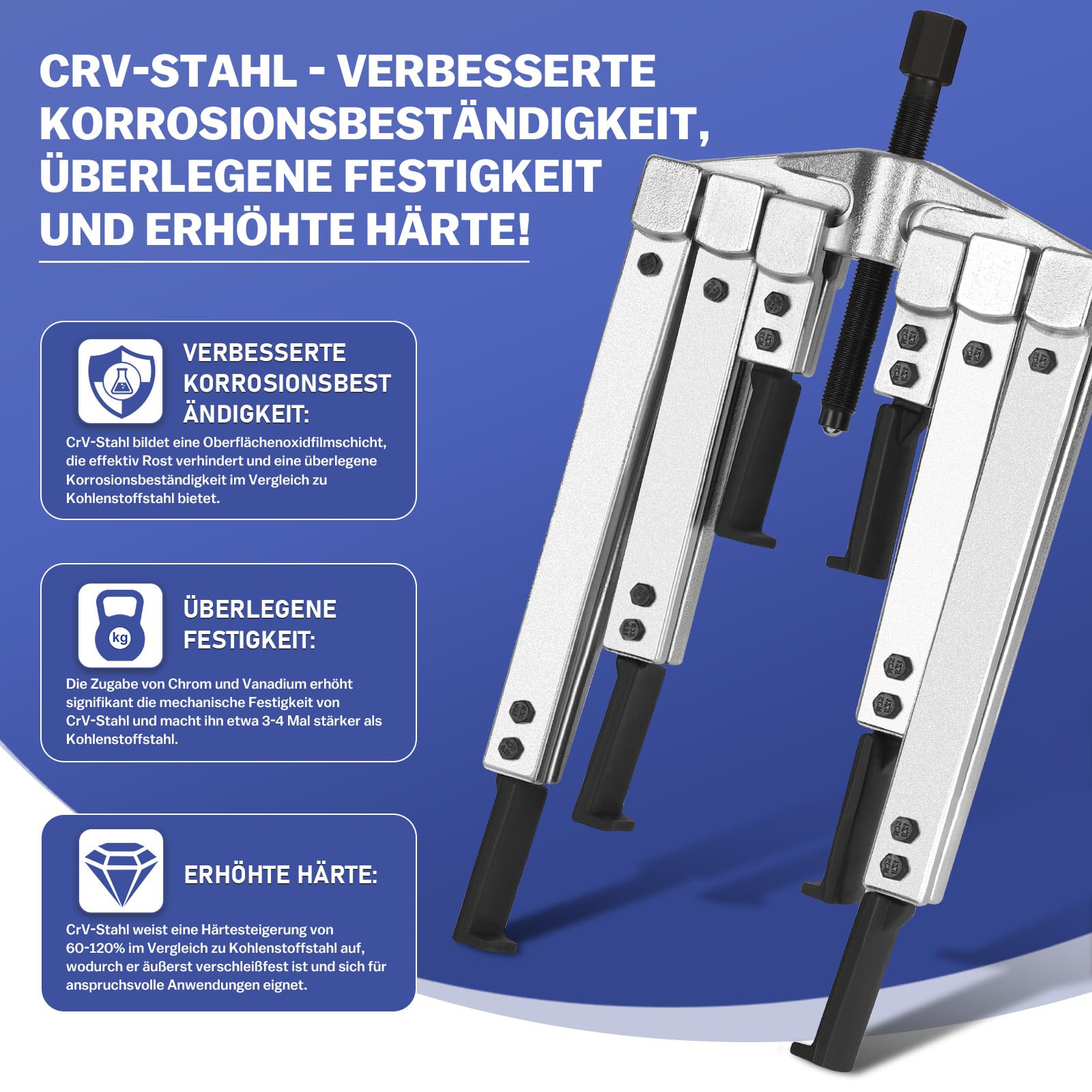 XIIW Kit 13X Estrattore Cuscinetti Interni 2 e 3 Ganasce Regolabil 45-135mm | Separatori Cuscinetti Set Ruota e Ingranaggi con 2/3 Bracci Universale, Attrezzo di Rimozione Volani Motore Moto Auto Robuste