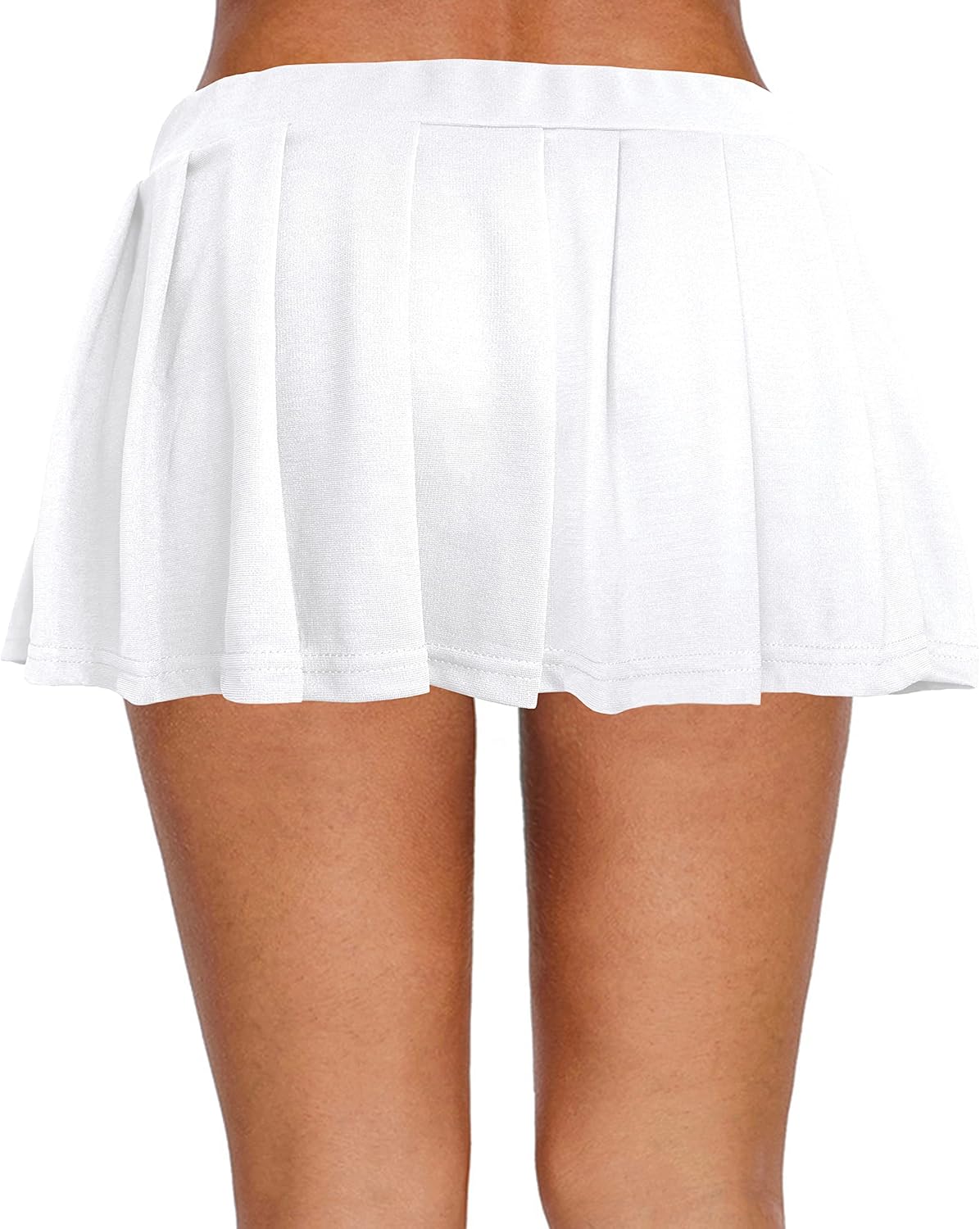 Afibi Women Sexy Stretchy Elastic Waist Pleated Ruffle Mini Skirt for Schoolgirl Outfits - Image 5