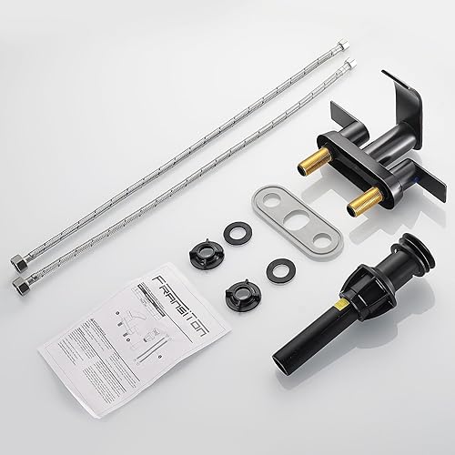 Miniatura 6 de Grifo de lavabo de baño en cascada de 4 pulgadas, 2 manijas, bronce aceitado sin plomo, grifo de baño con drenaje desplegable, 2 o 3 agujeros, grifo