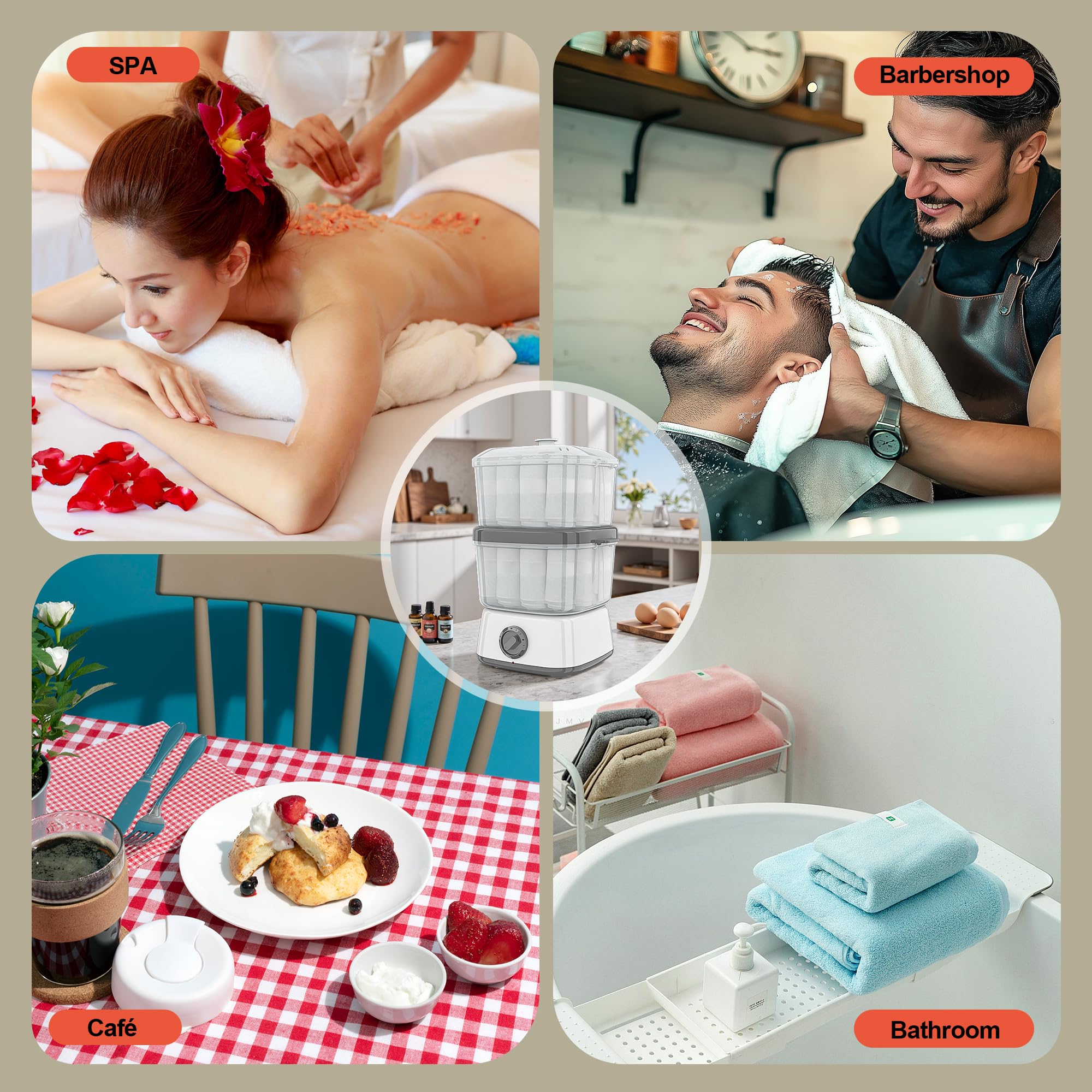 Calentador de toallas 2 en 1 de 6 l, para toallas calientes, gran capacidad, fácil y versátil para peluquería, salón de belleza, spa, manicura, hotel, hogar, color blanco