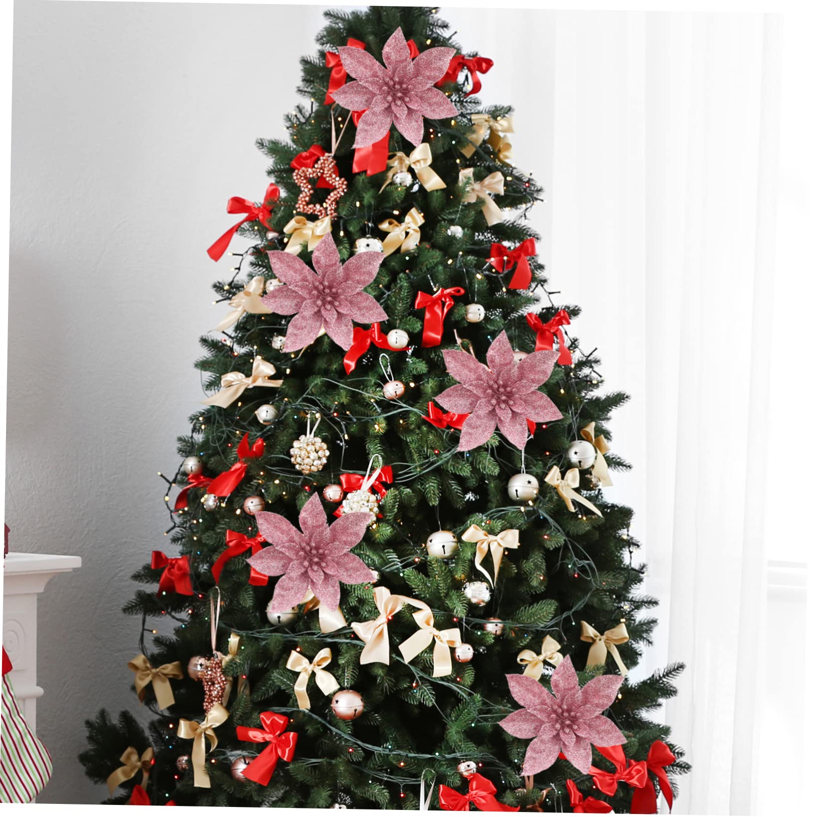 ABOOFAN 27stücke Teiliges Weihnachtsblumen Kunstblumen Große Poinsettia-Dekoration Für Weihnachtsbaum Festliche Weihnachtsdeko Für Heim Und Garten Für Wreaths Und Partys