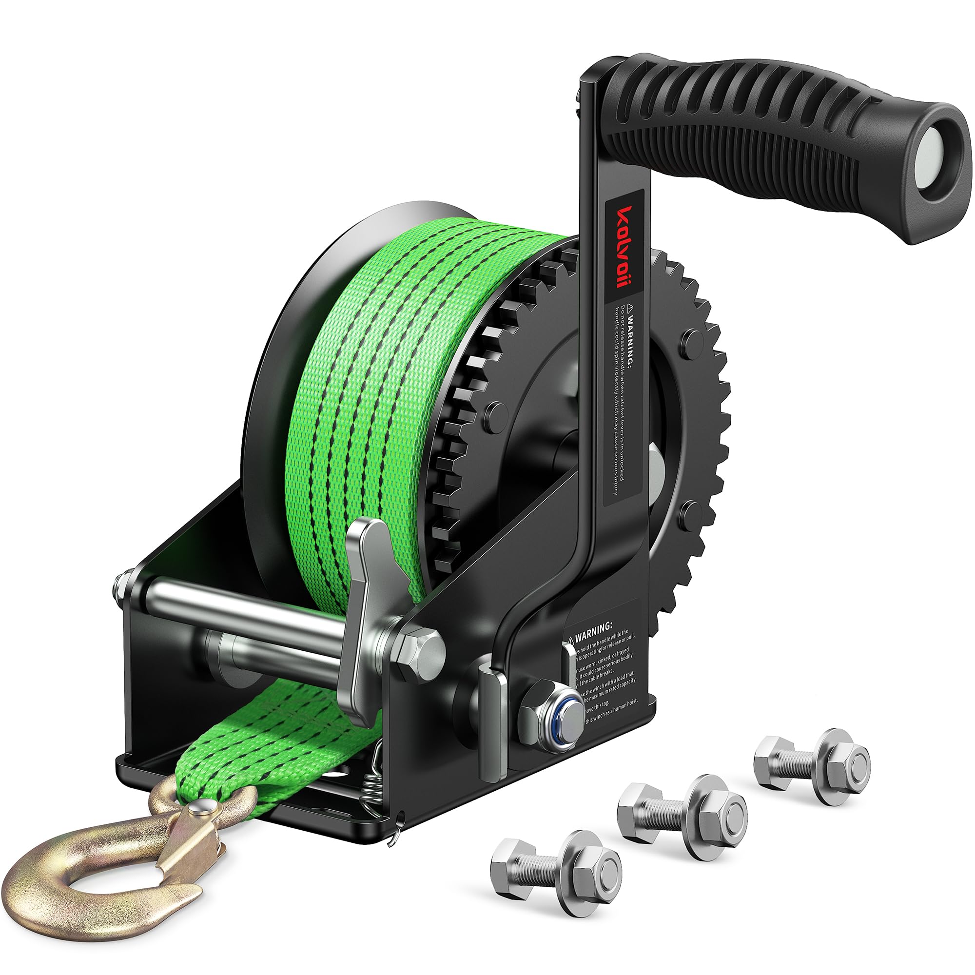 1200lbs Boat Trailer Winch With 26FT Strap - Portable Hand