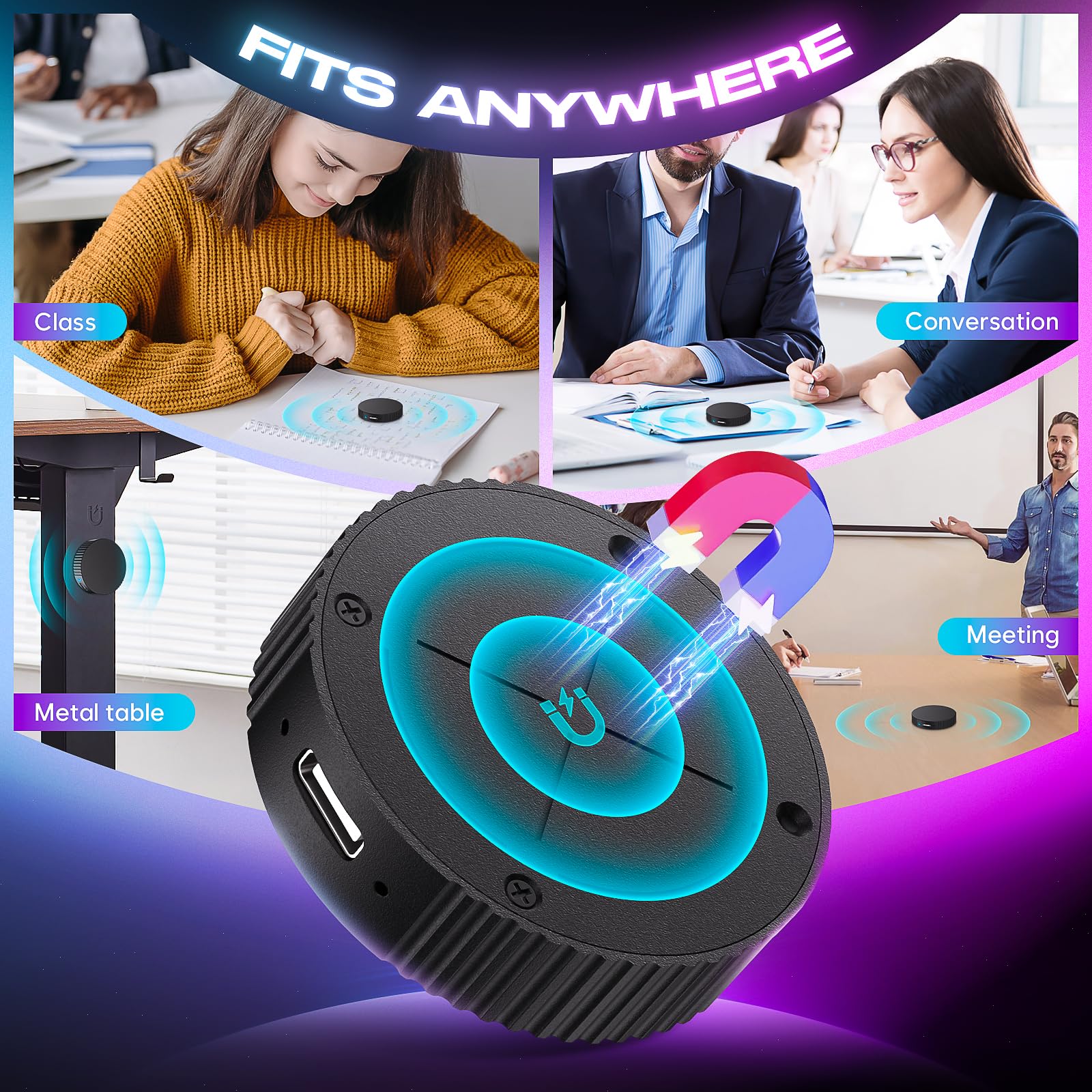 64GB (9800 Hour) Magnetic Voice Activated Recorder Device - Lymorvex Voice Recorder AI-Intelligent Noise Reduction, Portable Audio Recorder for Lectures/Interviews/Meetings