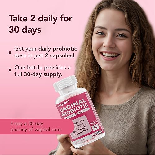 Miniatura 6 de Probióticos vaginales con prebióticos arándano, 60 mil millones de UFC, 14 cepas probióticos para mujeres con prebiótico y D-manosa, probiótico para
