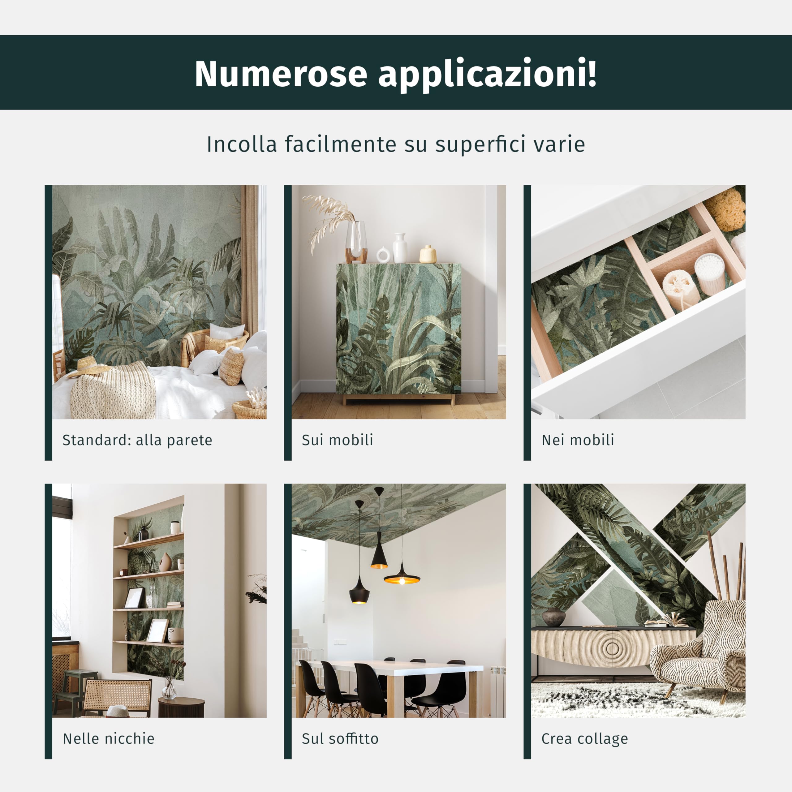 murando - Carta da Parati Adesiva Bosco Foresta 490x350 cm Fotomurali Adesivi Murali Rivestimento Parete Moderna per Pareti Adesiva Muro Decorativo FotomuralePaesaggio Natura Bosco Foresta Fiori
