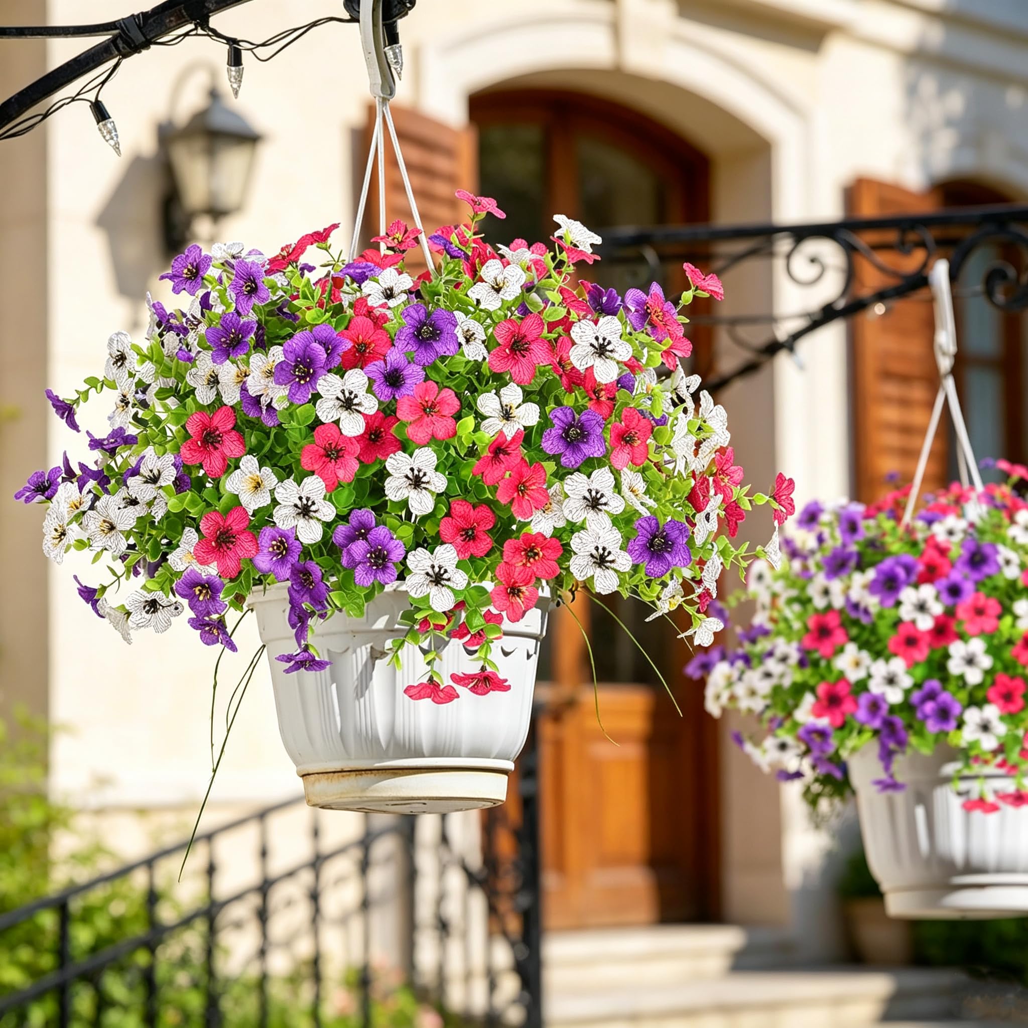 Yueshop Künstliche Blumen, UV-beständig, künstliche Pflanzen, Blumen, realistische Kunstplastik, Frühlingsblumen, Großpackung für den Innen- und Außenbereich, für Zuhause, Garten, Veranda, Bauernhaus