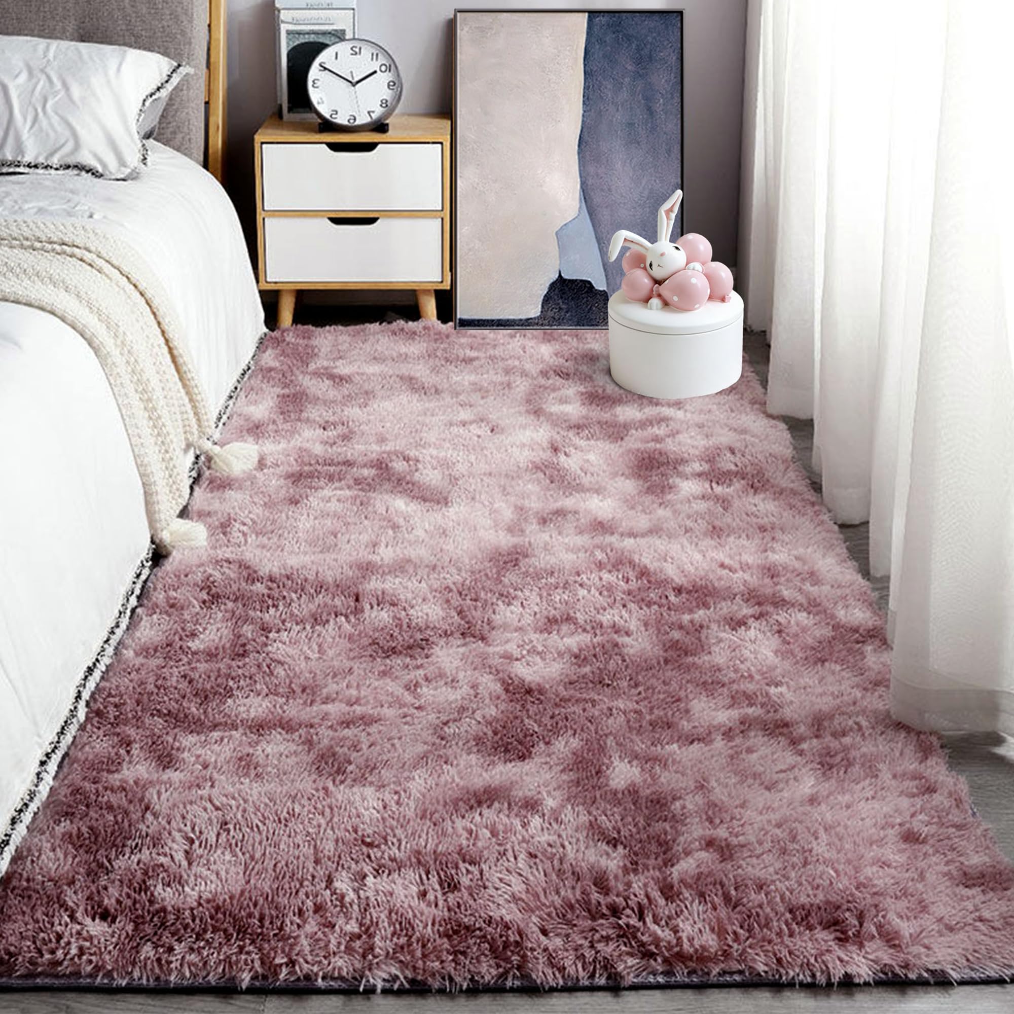 Tapis de salon 150x260 cm rose pourpre moderne et doux XIAOMEI