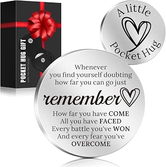 LAGERFEY Fathers/Mothers/Valentines Day Graduation Inspirational Keychain Gifts for Him Her-Pocket Hug Gift for Men Women Dad