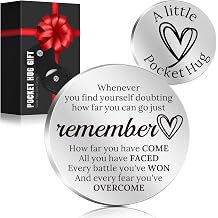 LAGERFEY Fathers/Mothers/Valentines Day Graduation Inspirational Keychain Gifts for Him Her-Pocket Hug Gift for Men Women Dad