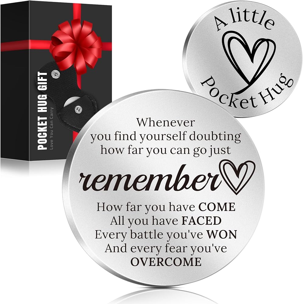 Pocket Hug Keychain with Inspiring Messages for Him