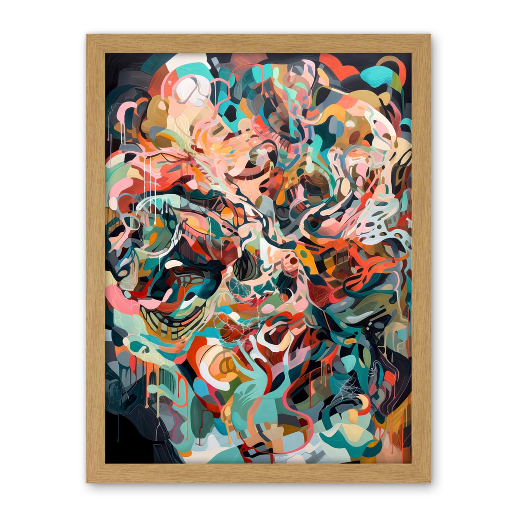 Artery8 Henri Matisse Inspired Abstract Organic Shapes Artwork Framed Wall Art Print 18X24 Inch