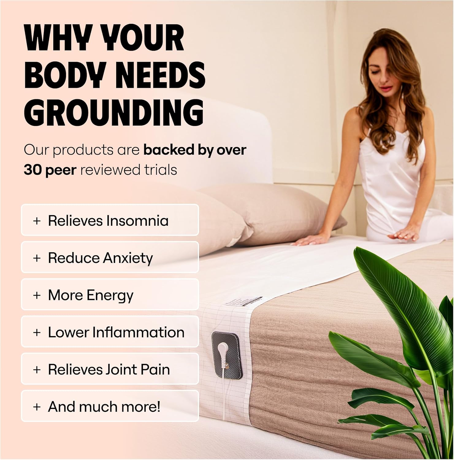 Puregrounding™ Grounding Sheet 20" x 104" for Sleep, Pain Relief, Anti-Inflammation, Mood, Earthing Sheet