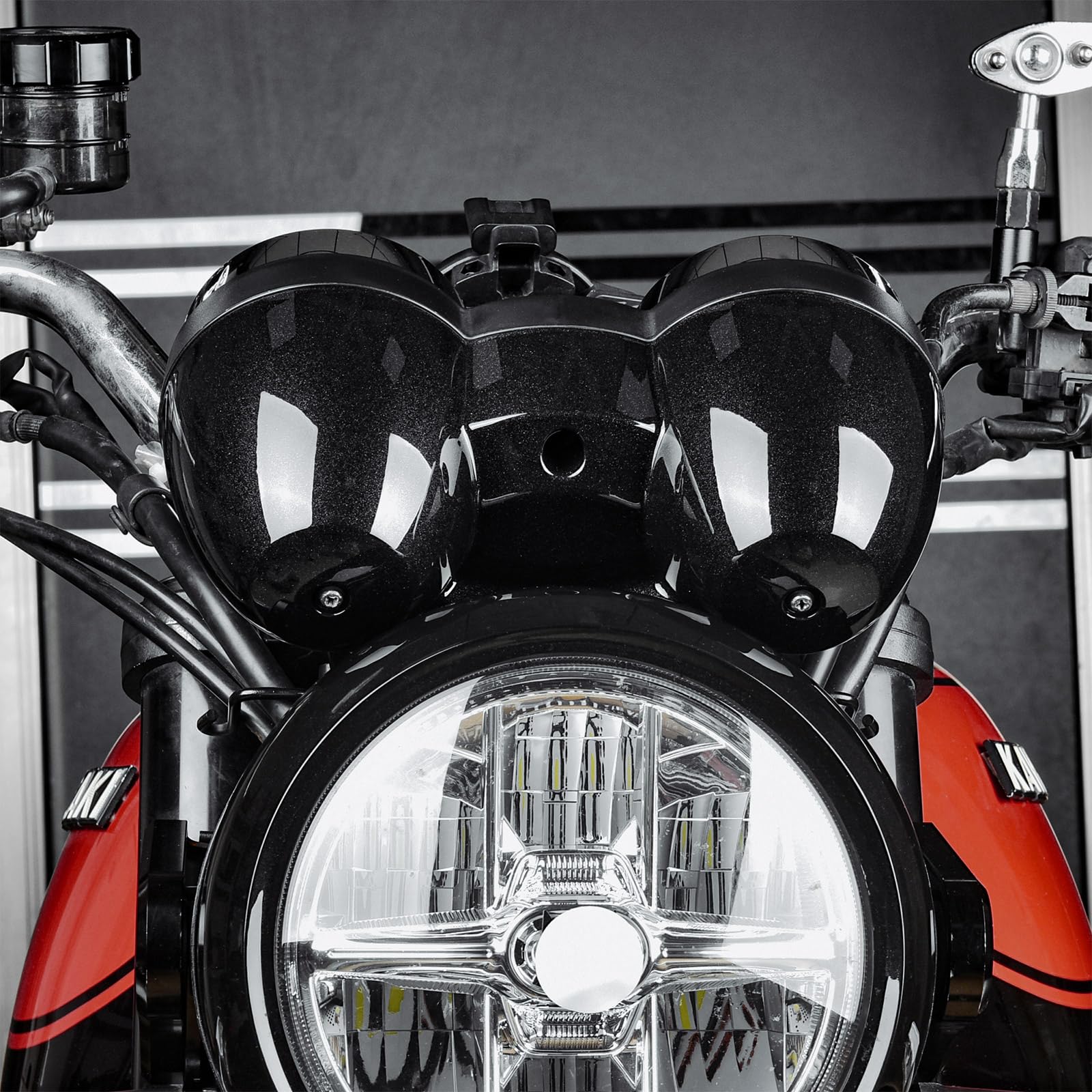 Compatibile con Z900RS / CAFE/SE 2018-2025 - Copertura inferiore contachilometri, cover contagiri, stile vintage, carenatura moto, accessori personalizzazione (Nero Brillante)