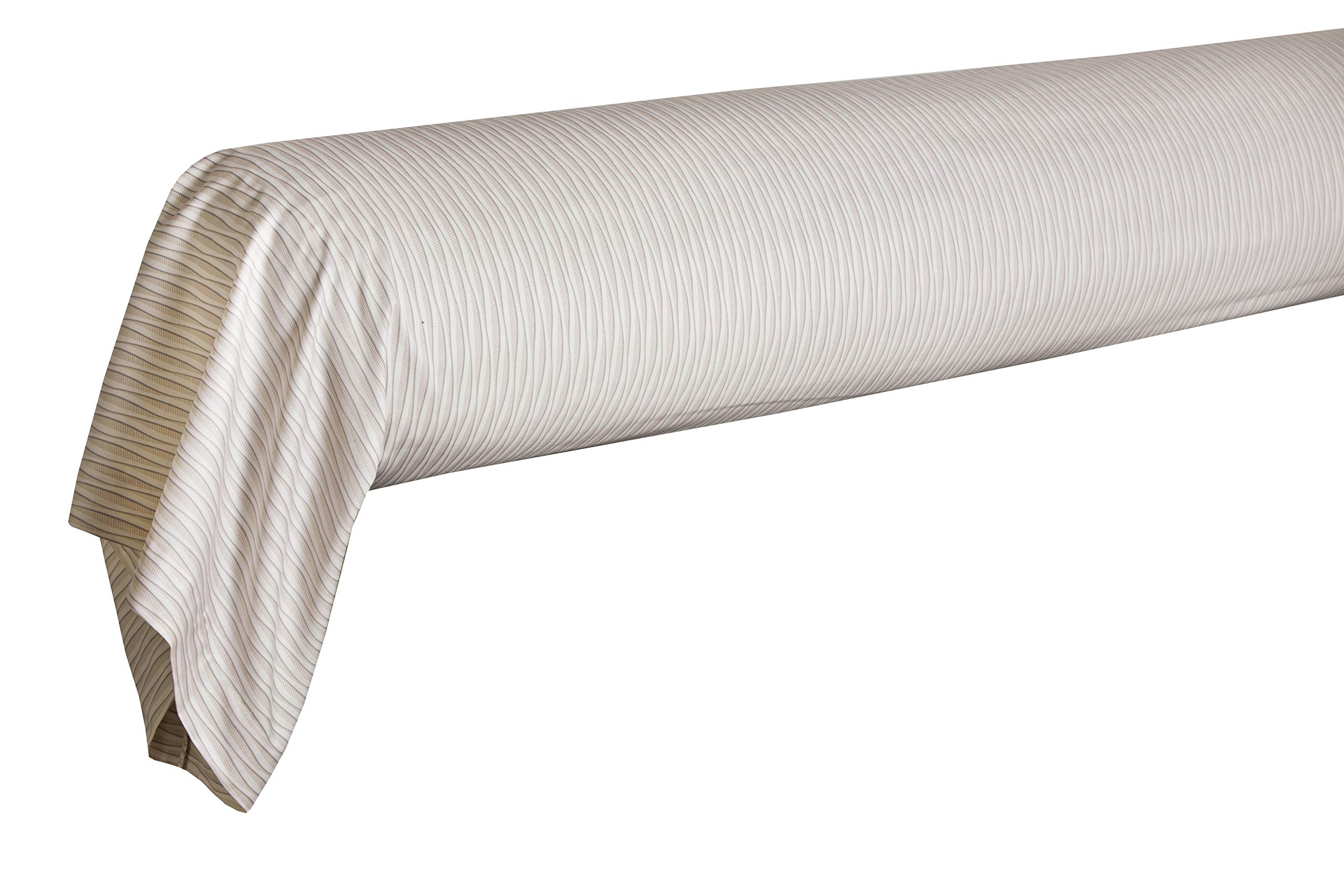 Blanc des VosgesHirsch Volant Hemp Cushion Cover for Bolster 90 x 190 cm, Printed, 120 Threads/cm²