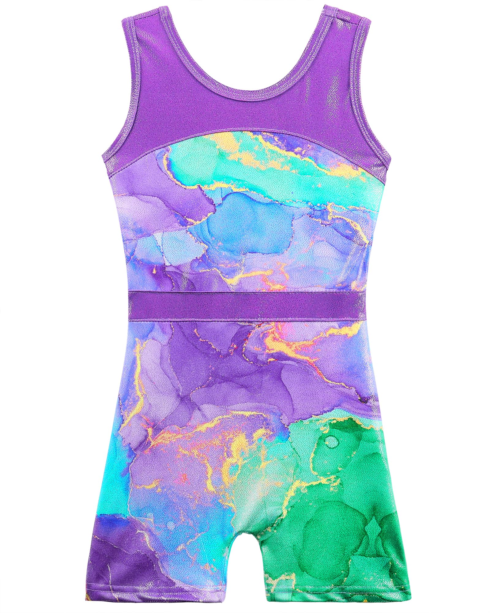 TFJH E Gymnastic Leotards for Girls Practice Outfits Unitard Tumbling Biketard Shorts One Pieces